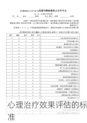 心理治疗效果评估的标准