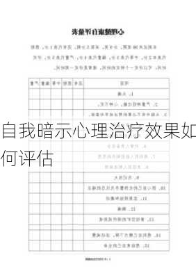 自我暗示心理治疗效果如何评估