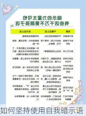 如何坚持使用自我暗示语