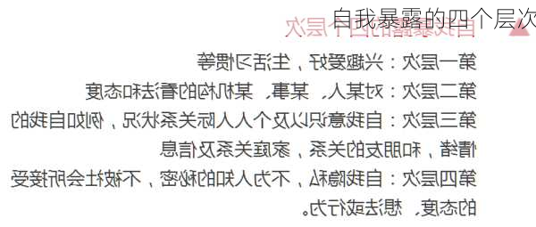 自我暴露的四个层次