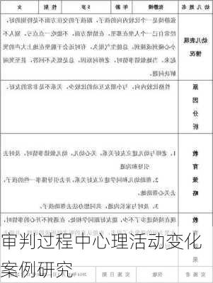 审判过程中心理活动变化案例研究