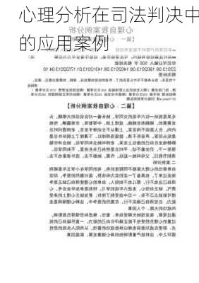 心理分析在司法判决中的应用案例