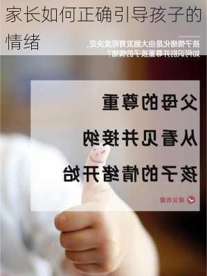 家长如何正确引导孩子的情绪
