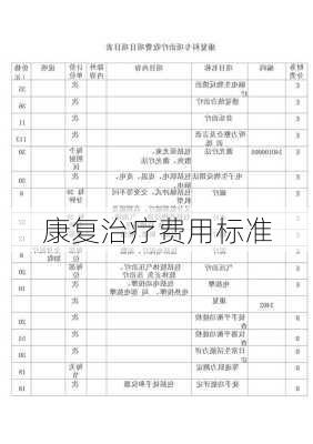 康复治疗费用标准