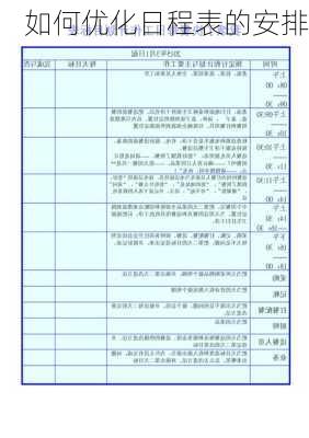 如何优化日程表的安排