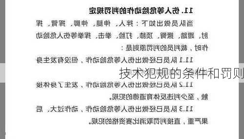 技术犯规的条件和罚则