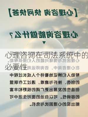 心理咨询在司法系统中的必要性