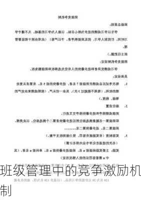 班级管理中的竞争激励机制