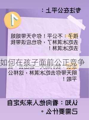 如何在孩子面前公正竞争