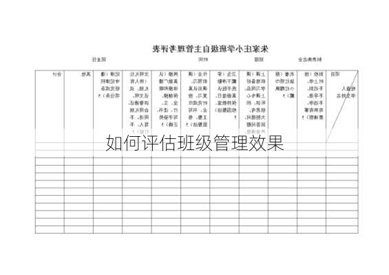 如何评估班级管理效果