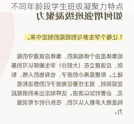 不同年龄段学生班级凝聚力特点