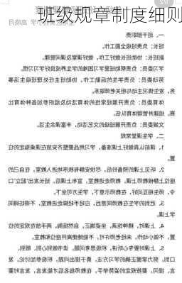 班级规章制度细则