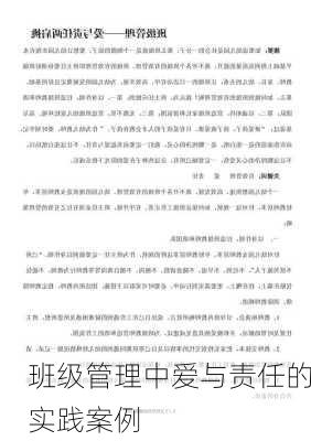 班级管理中爱与责任的实践案例