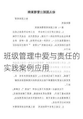 班级管理中爱与责任的实践案例应用