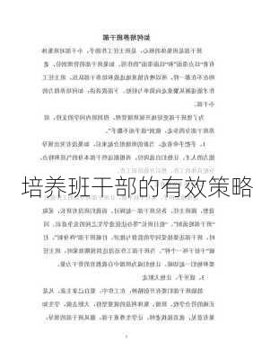 培养班干部的有效策略