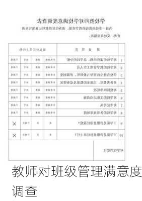 教师对班级管理满意度调查