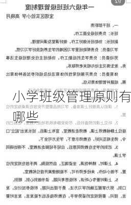 小学班级管理原则有哪些