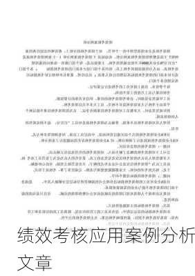 绩效考核应用案例分析文章