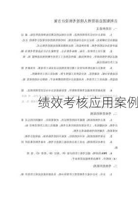 绩效考核应用案例