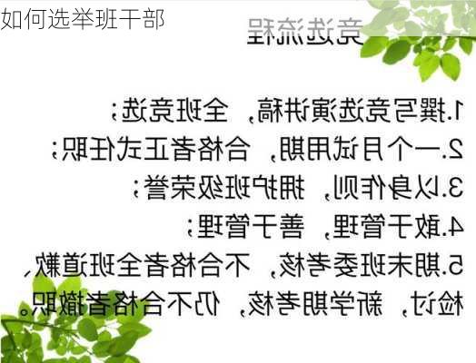 如何选举班干部
