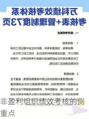 非盈利组织绩效考核的侧重点