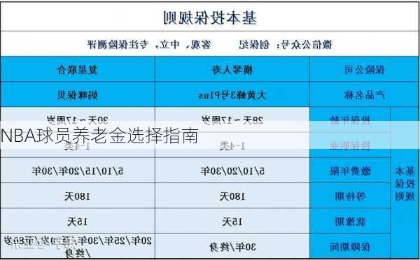 NBA球员养老金选择指南