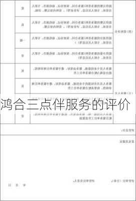 鸿合三点伴服务的评价