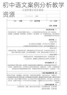 初中语文案例分析教学资源