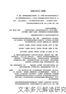 文本多元解读研究