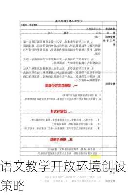 语文教学开放环境创设策略
