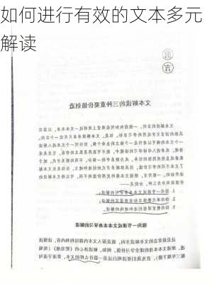 如何进行有效的文本多元解读