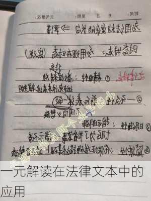 一元解读在法律文本中的应用
