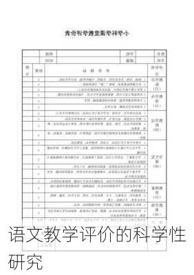 语文教学评价的科学性研究