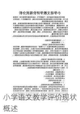 小学语文教学评价现状概述