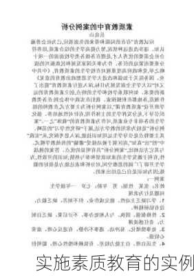 实施素质教育的实例