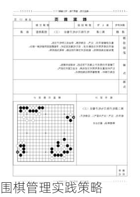 围棋管理实践策略