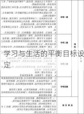 学习与生活的平衡目标设定