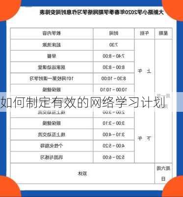 如何制定有效的网络学习计划