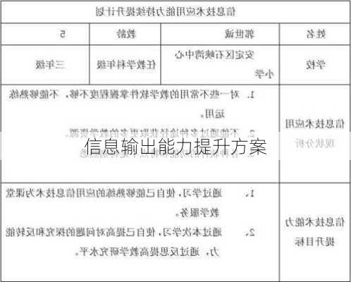 信息输出能力提升方案