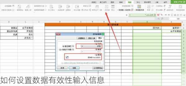 如何设置数据有效性输入信息