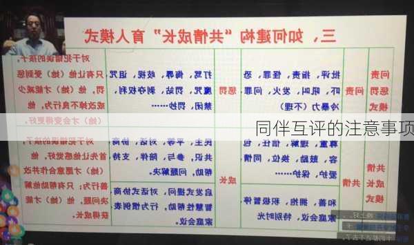 同伴互评的注意事项