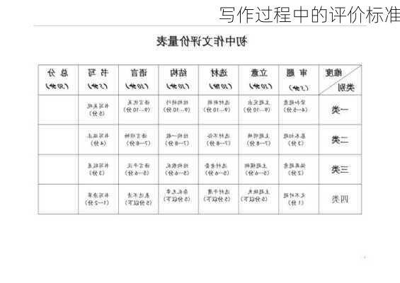 写作过程中的评价标准