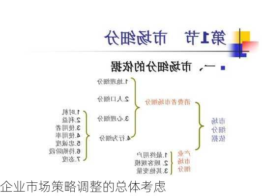 企业市场策略调整的总体考虑