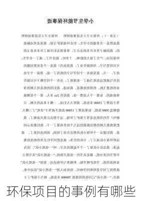 环保项目的事例有哪些