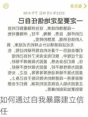 如何通过自我暴露建立信任
