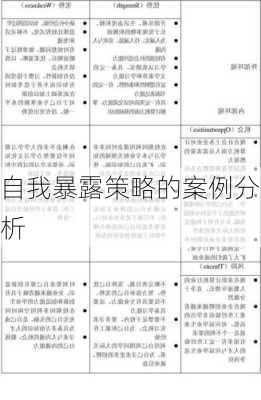自我暴露策略的案例分析