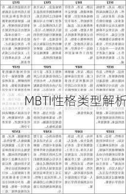 MBTI性格类型解析
