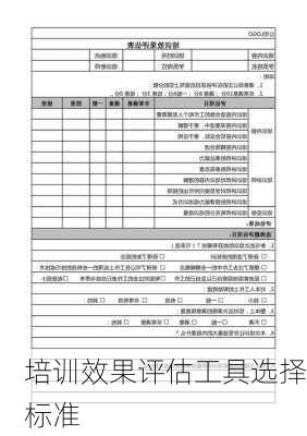 培训效果评估工具选择标准
