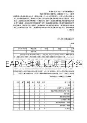 EAP心理测试项目介绍