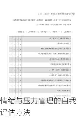 情绪与压力管理的自我评估方法